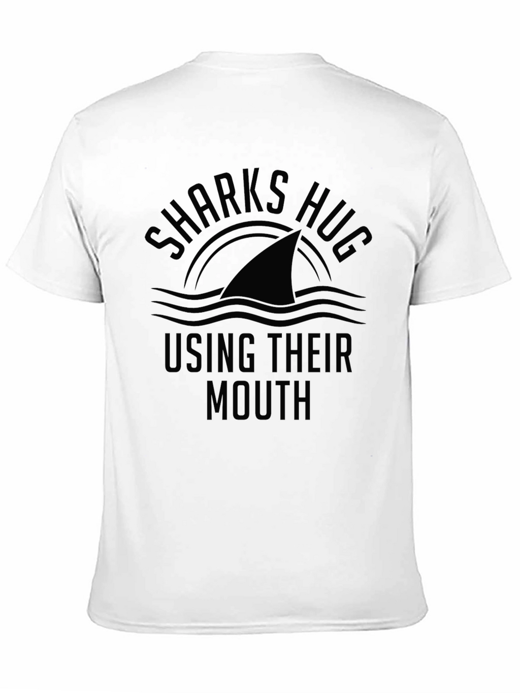Sharks Hug Graphic Black T-Shirt Funny Shark Lover Tee