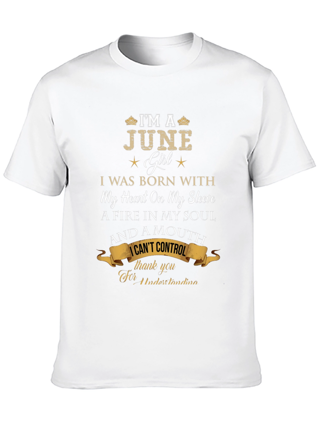 June Girl T-Shirt - Heart on Sleeve Birthday Tee
