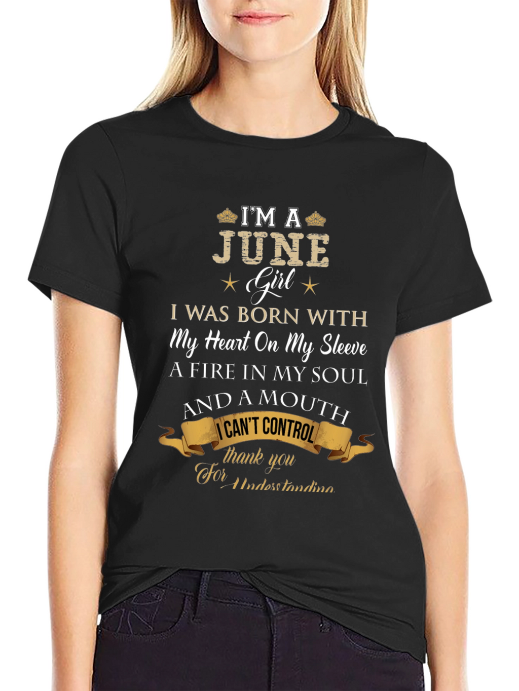 June Girl T-Shirt - Heart on Sleeve Birthday Tee