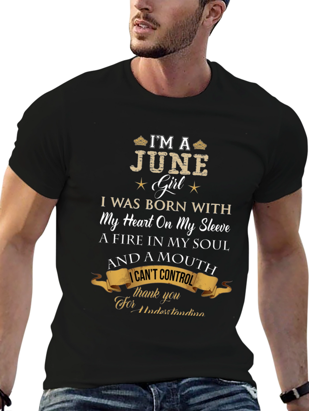 June Girl T-Shirt - Heart on Sleeve Birthday Tee