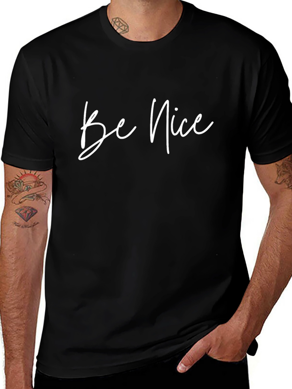 Be Nice Graphic Tee - Black Casual T-Shirt