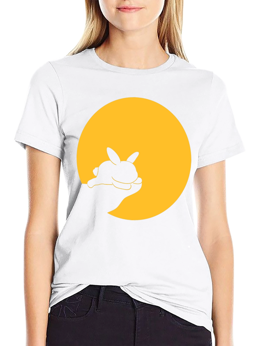 Bunny Silhouette Graphic Tee - Black