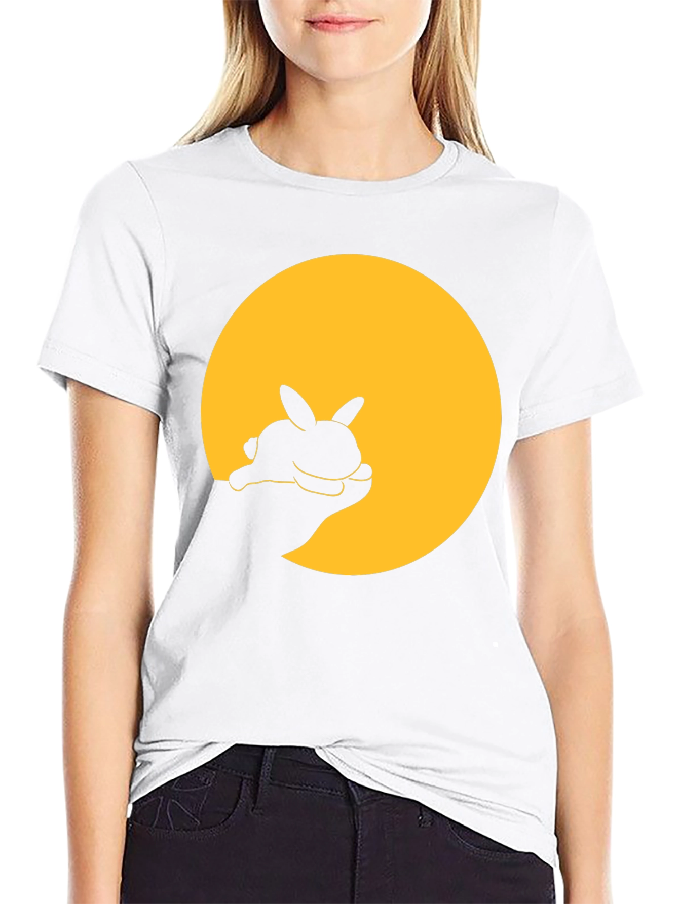 Bunny Silhouette Graphic Tee - Black