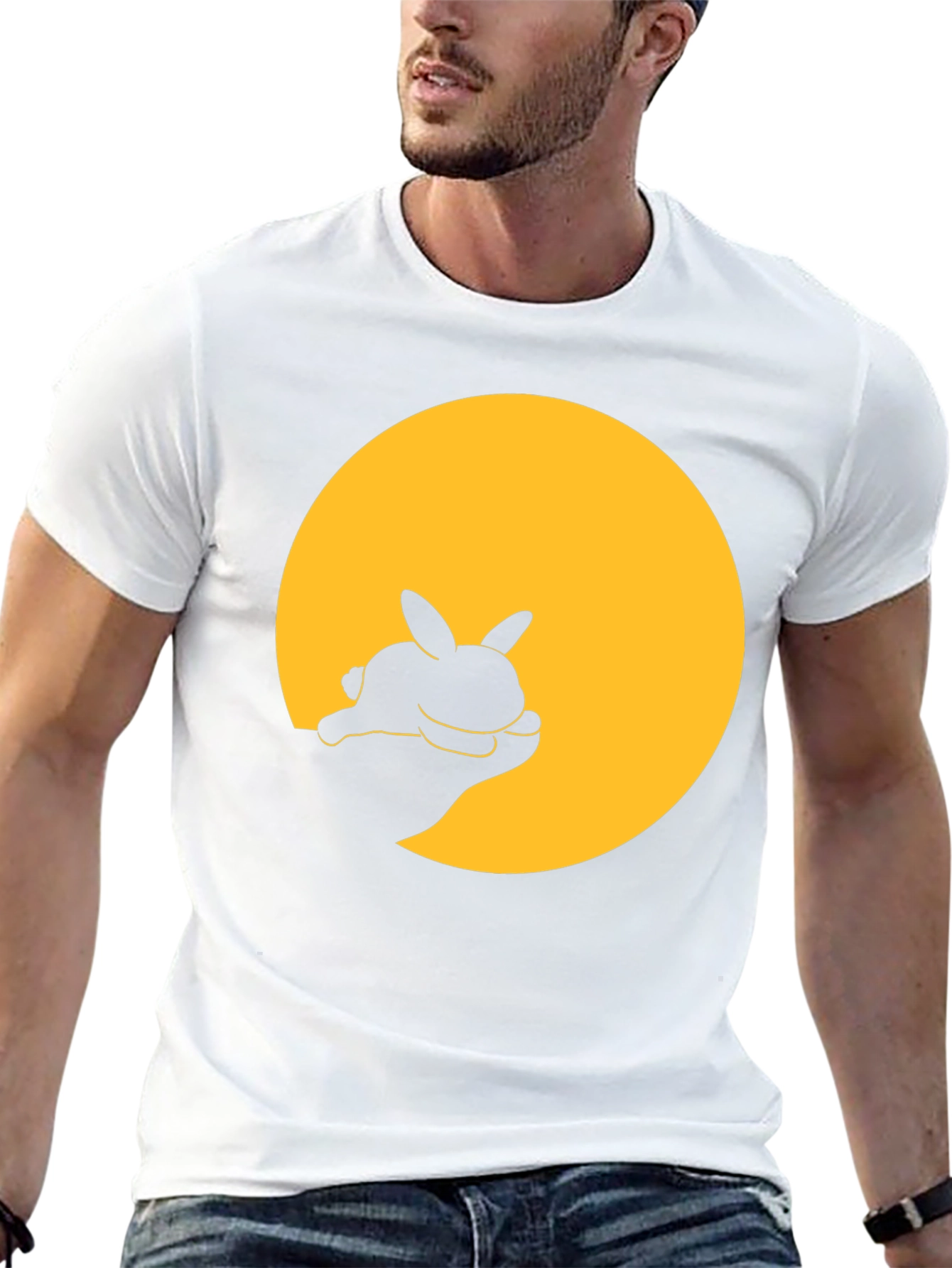 Bunny Silhouette Graphic Tee - Black