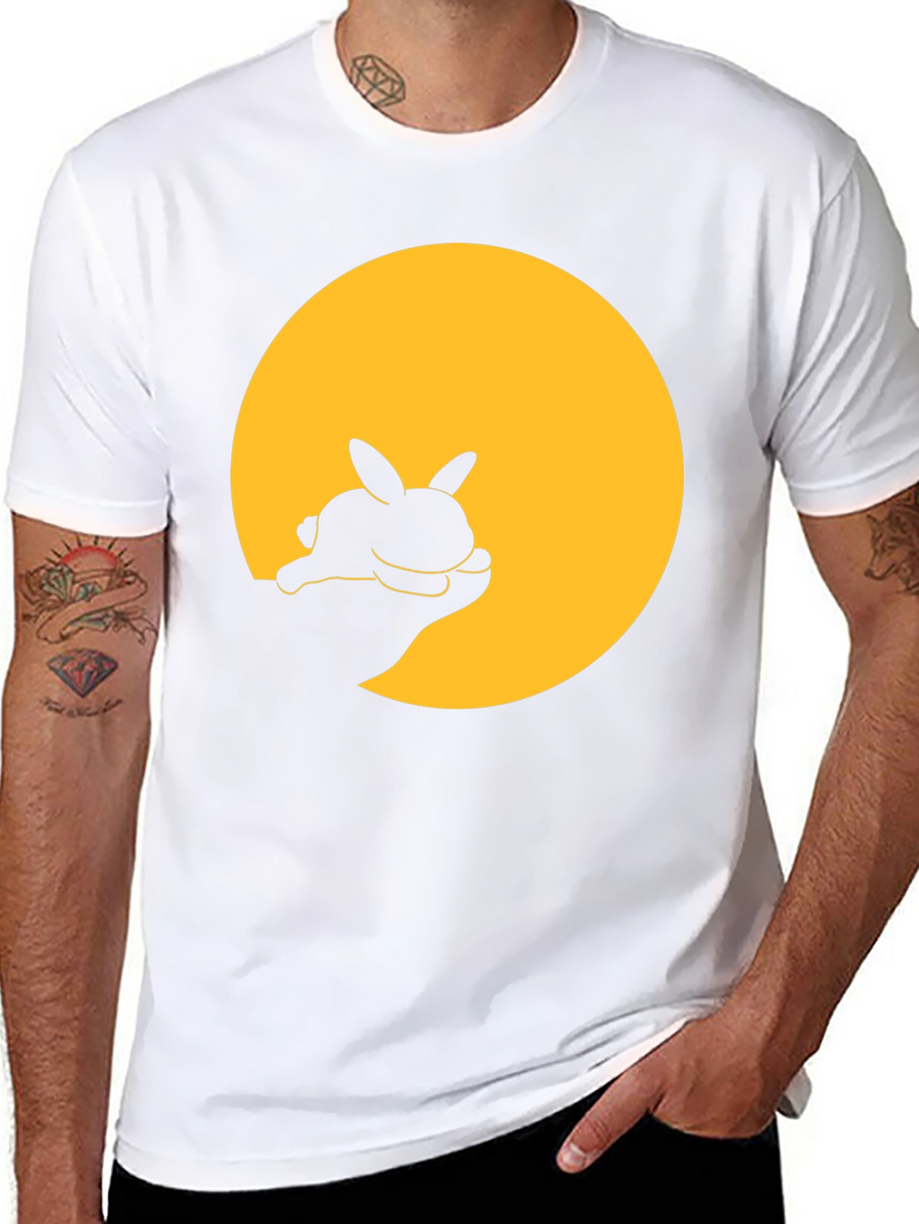 Bunny Silhouette Graphic Tee - Black