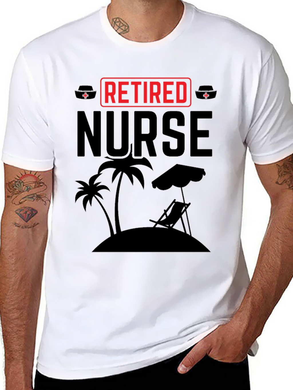 Retired Nurse Beach T-Shirt - Relaxing Retirement