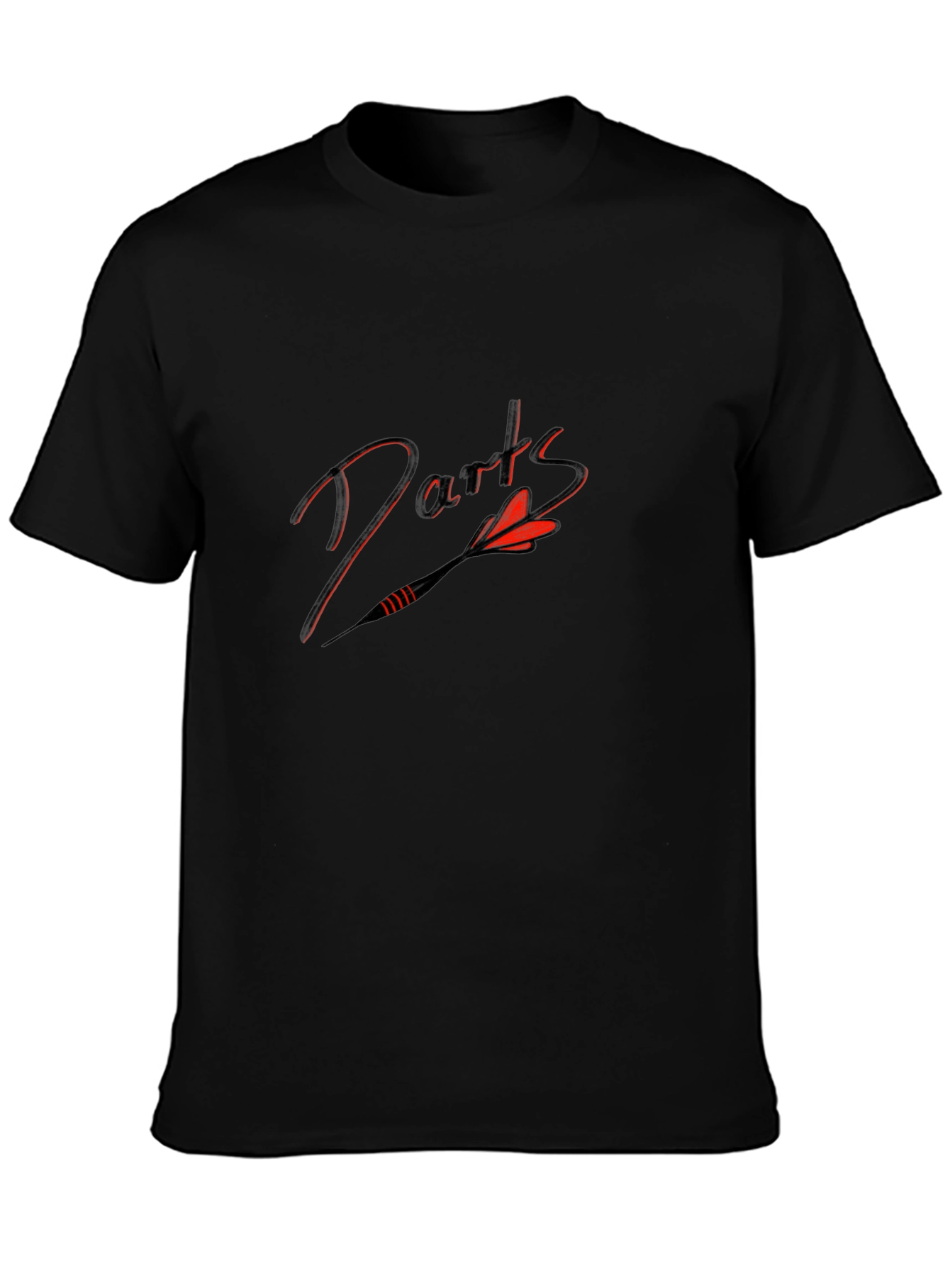 Darts Graphic Tee - Black Cotton Blend T-Shirt