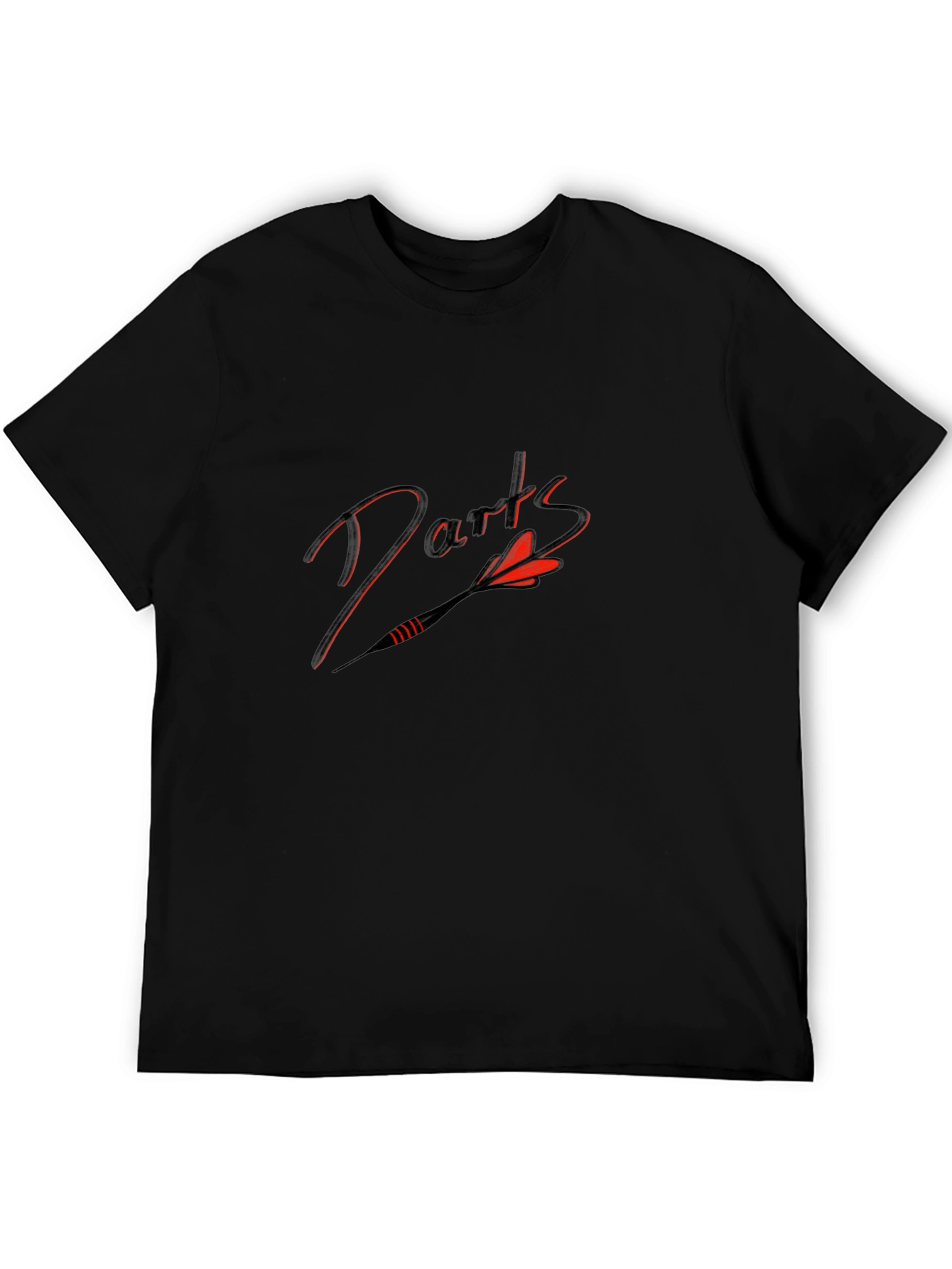 Darts Graphic Tee - Black Cotton Blend T-Shirt