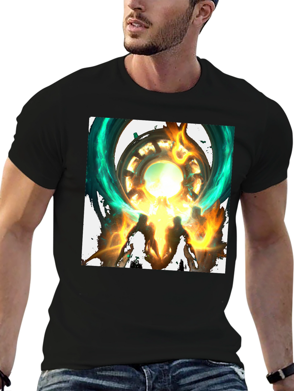 Mystical Portal Graphic Black T-Shirt