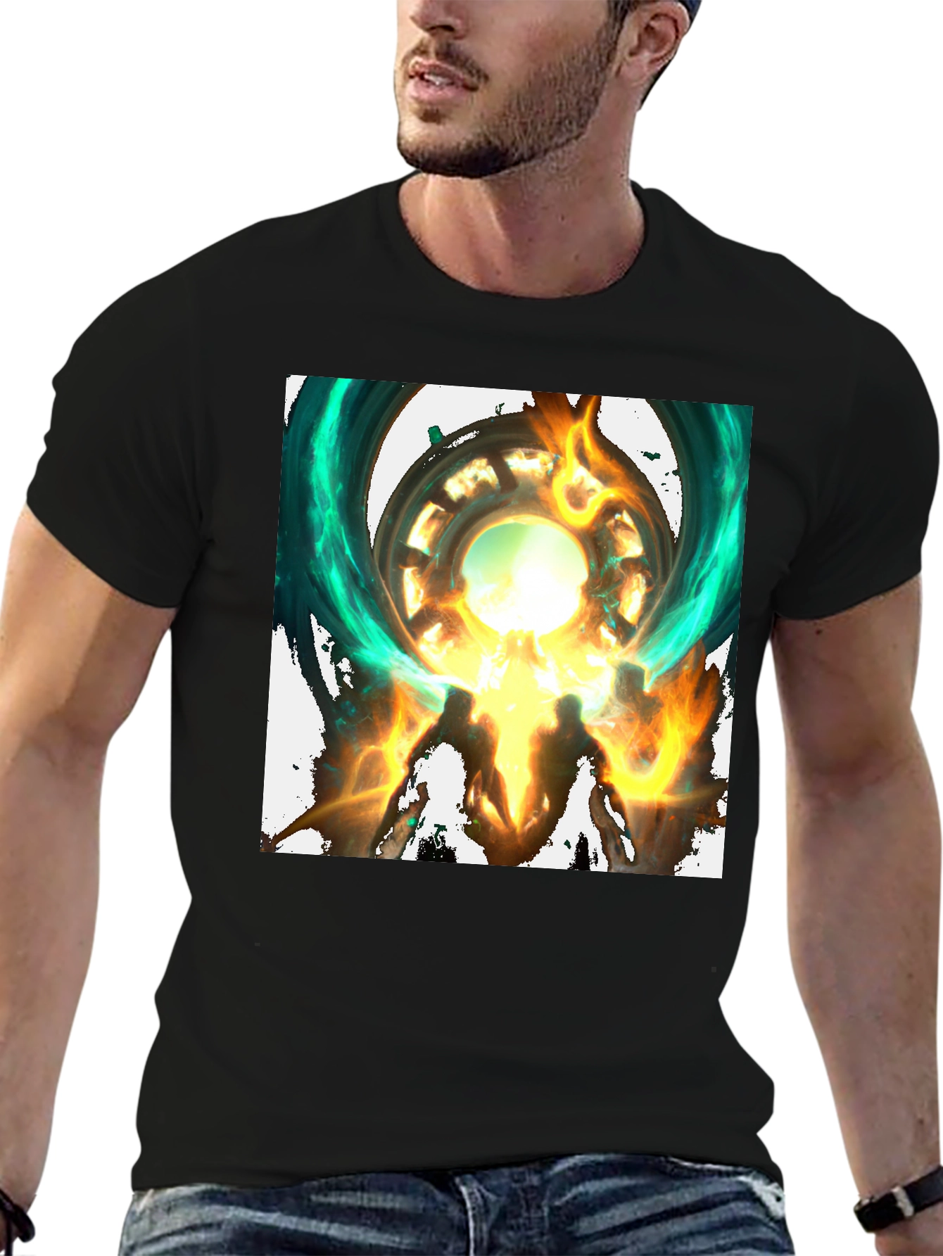 Mystical Portal Graphic Black T-Shirt