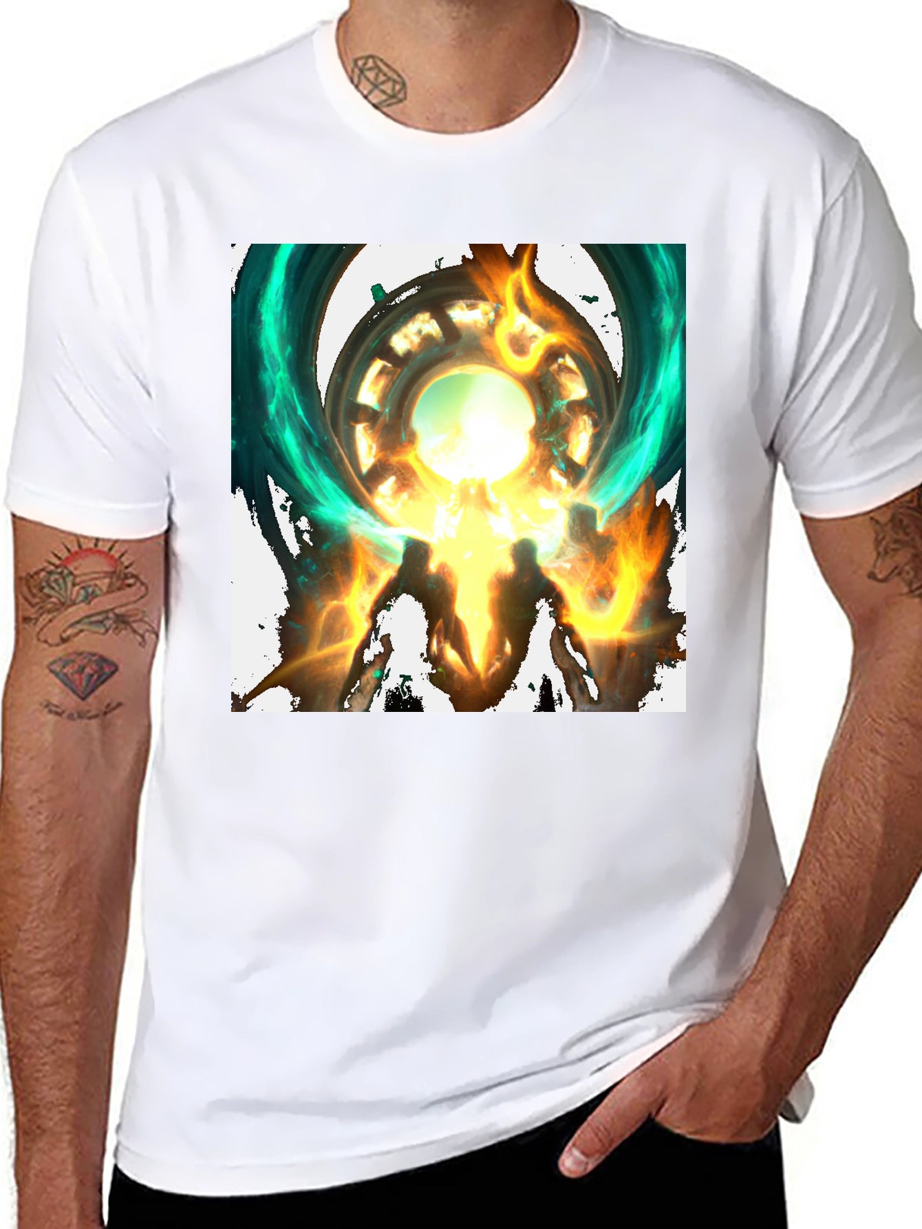 Mystical Portal Graphic Black T-Shirt
