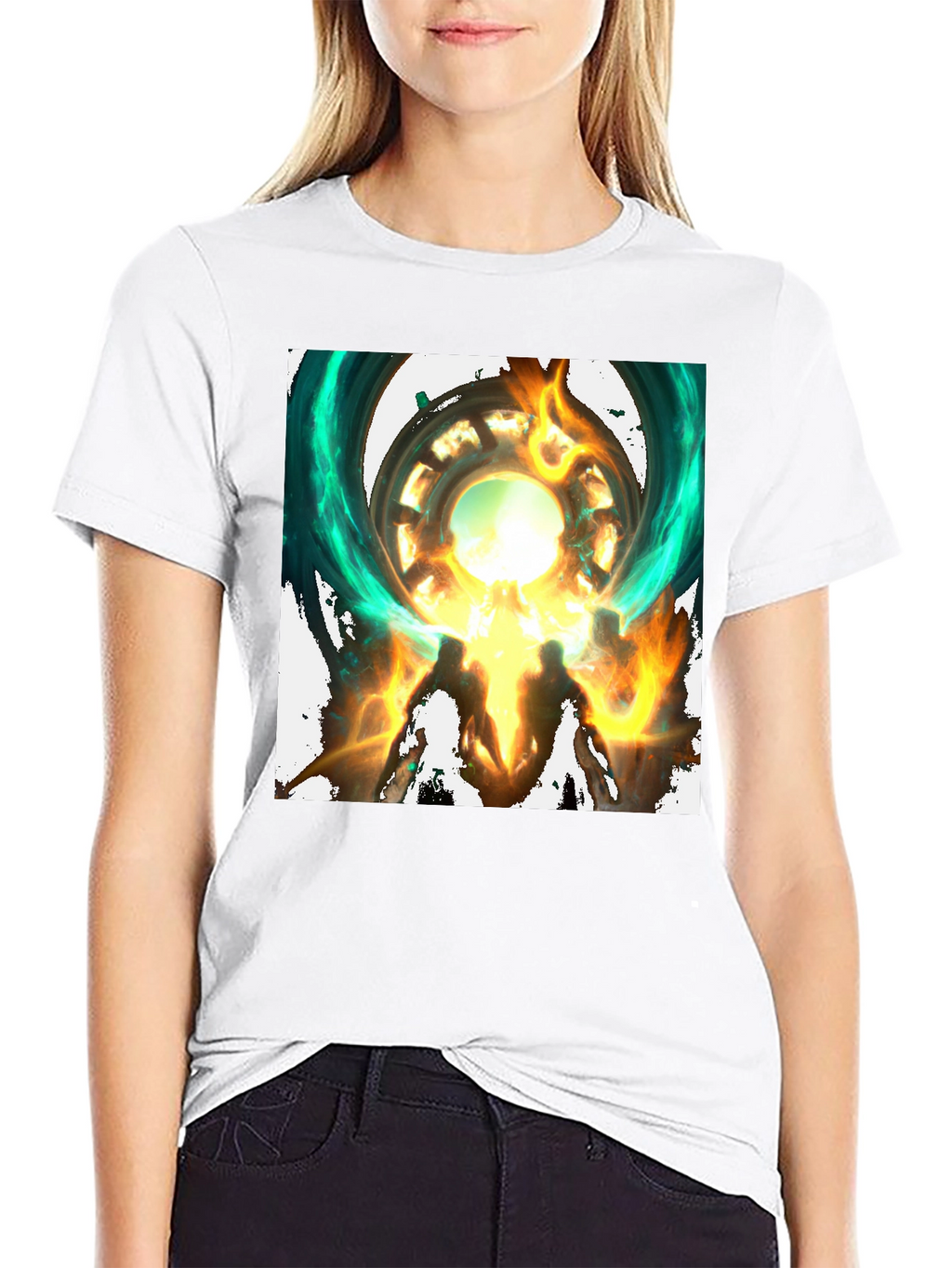 Mystical Portal Graphic Black T-Shirt