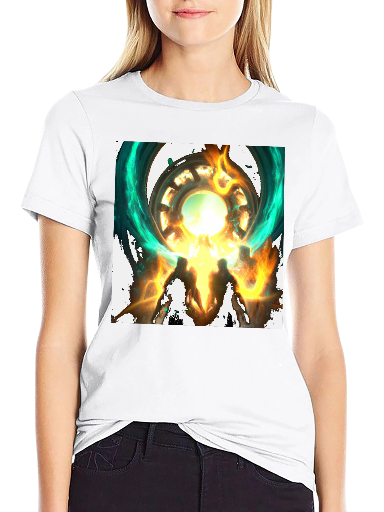 Mystical Portal Graphic Black T-Shirt