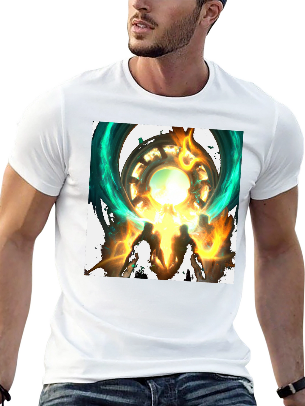 Mystical Portal Graphic Black T-Shirt