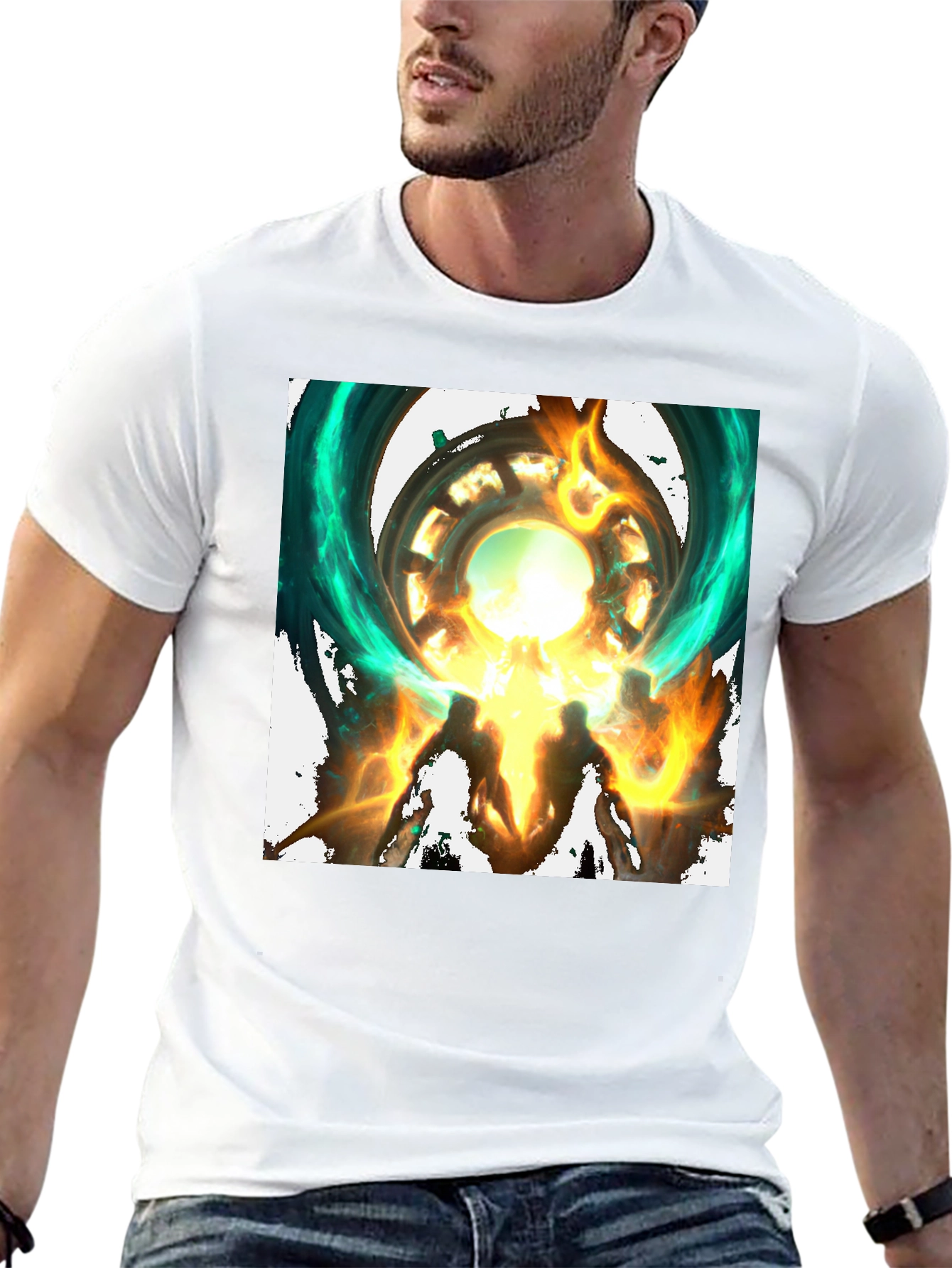 Mystical Portal Graphic Black T-Shirt
