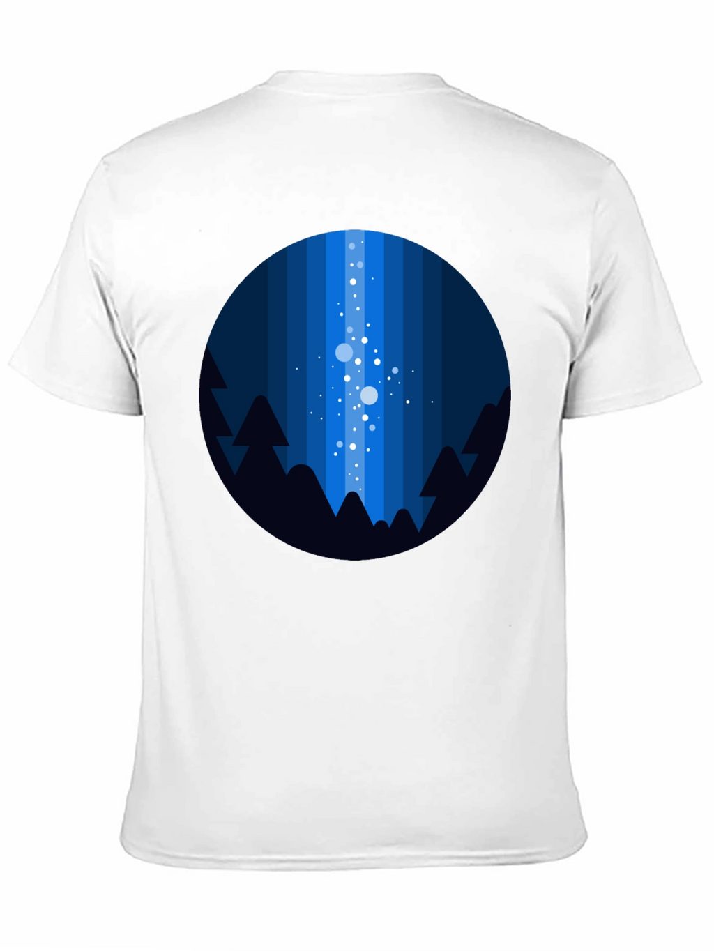 Night Sky T-Shirt - Geometric Tree & Star Design