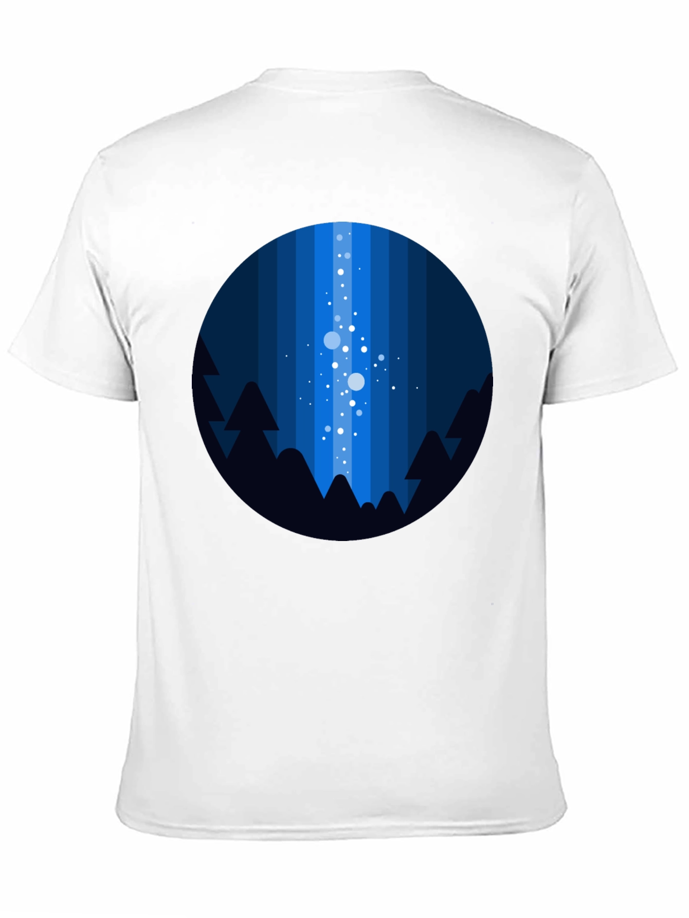 Night Sky T-Shirt - Geometric Tree & Star Design