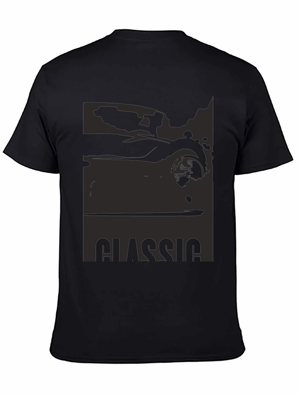 Classic Car Silhouette Graphic Tee - Black