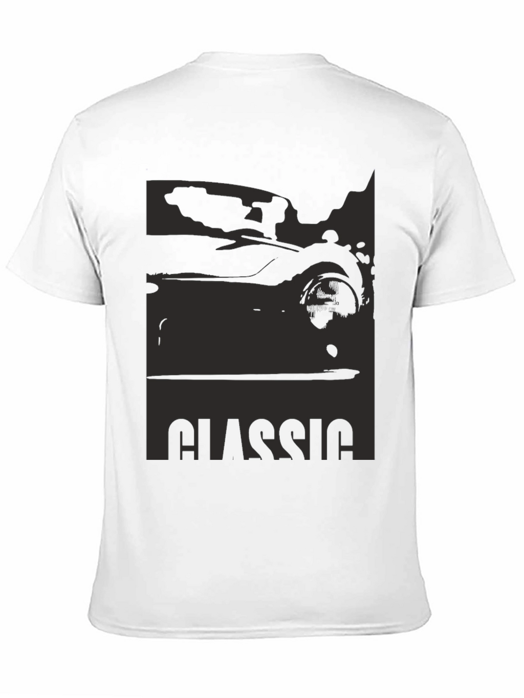 Classic Car Silhouette Graphic Tee - Black