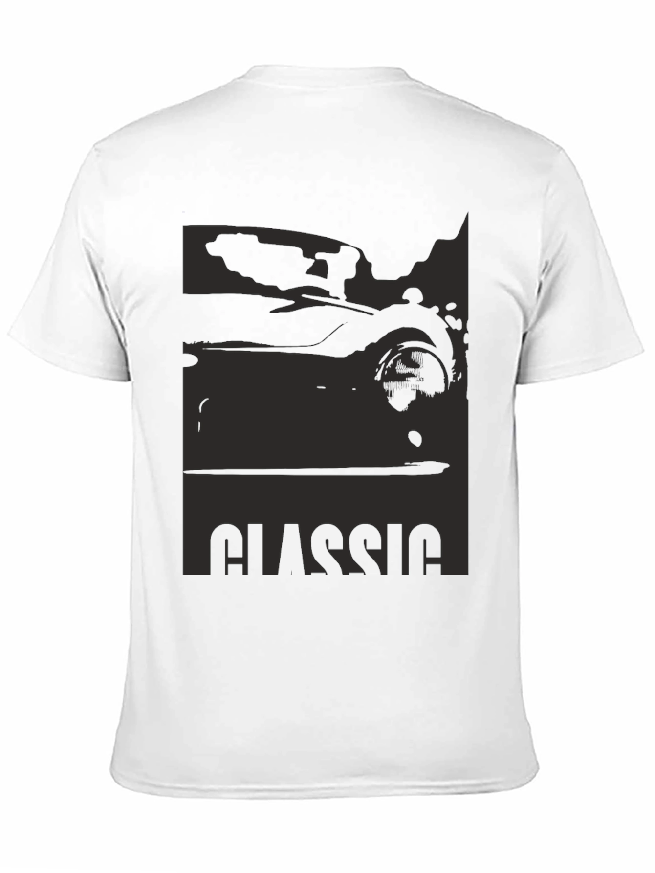 Classic Car Silhouette Graphic Tee - Black