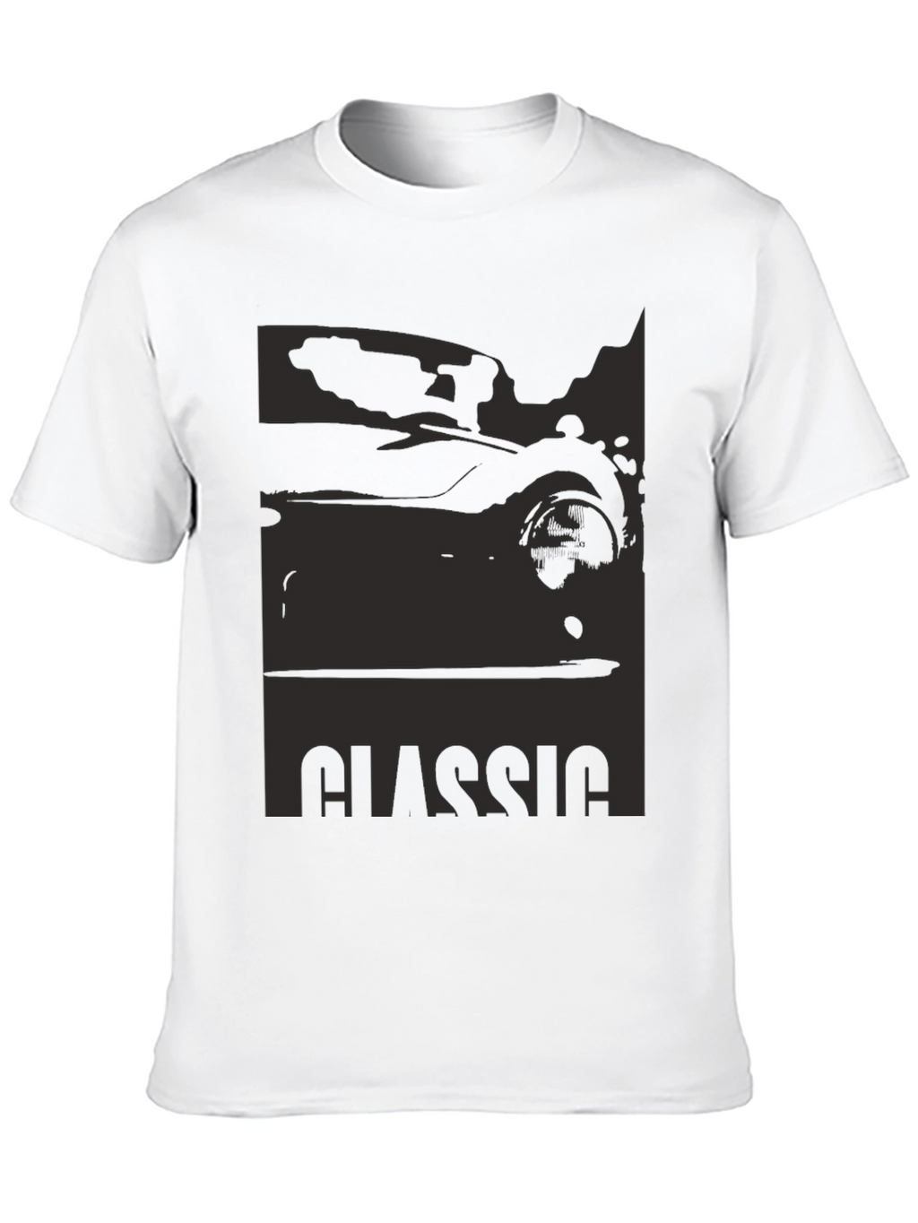 Classic Car Silhouette Graphic Tee - Black