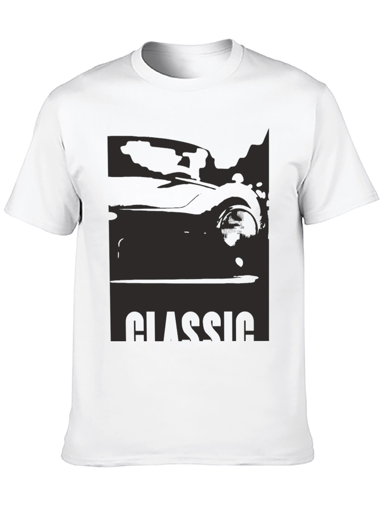 Classic Car Silhouette Graphic Tee - Black