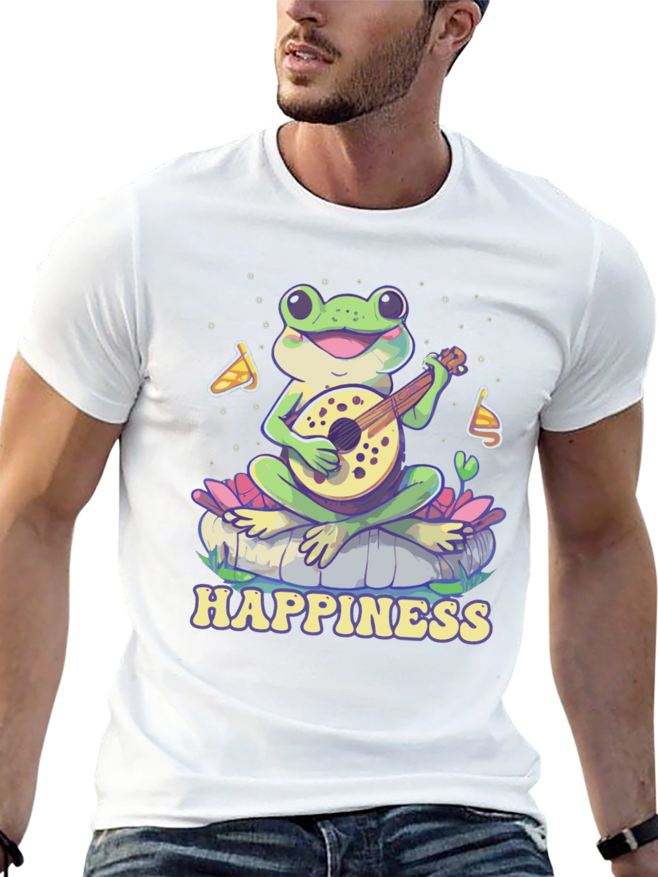 Happiness Frog T-Shirt - Musical Frog Graphic Tee