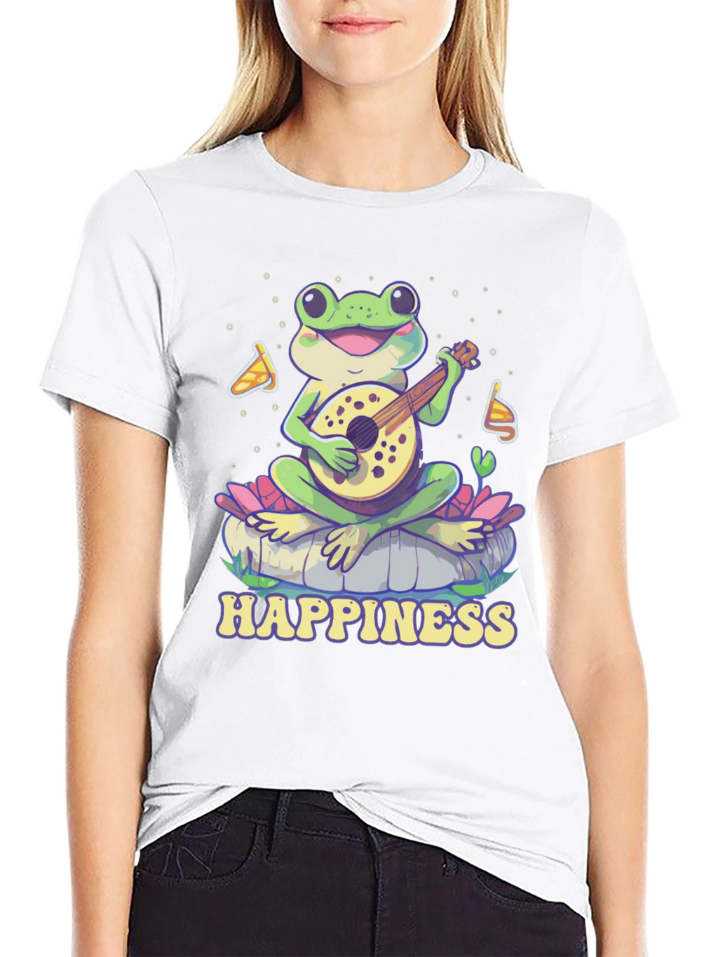 Happiness Frog T-Shirt - Musical Frog Graphic Tee