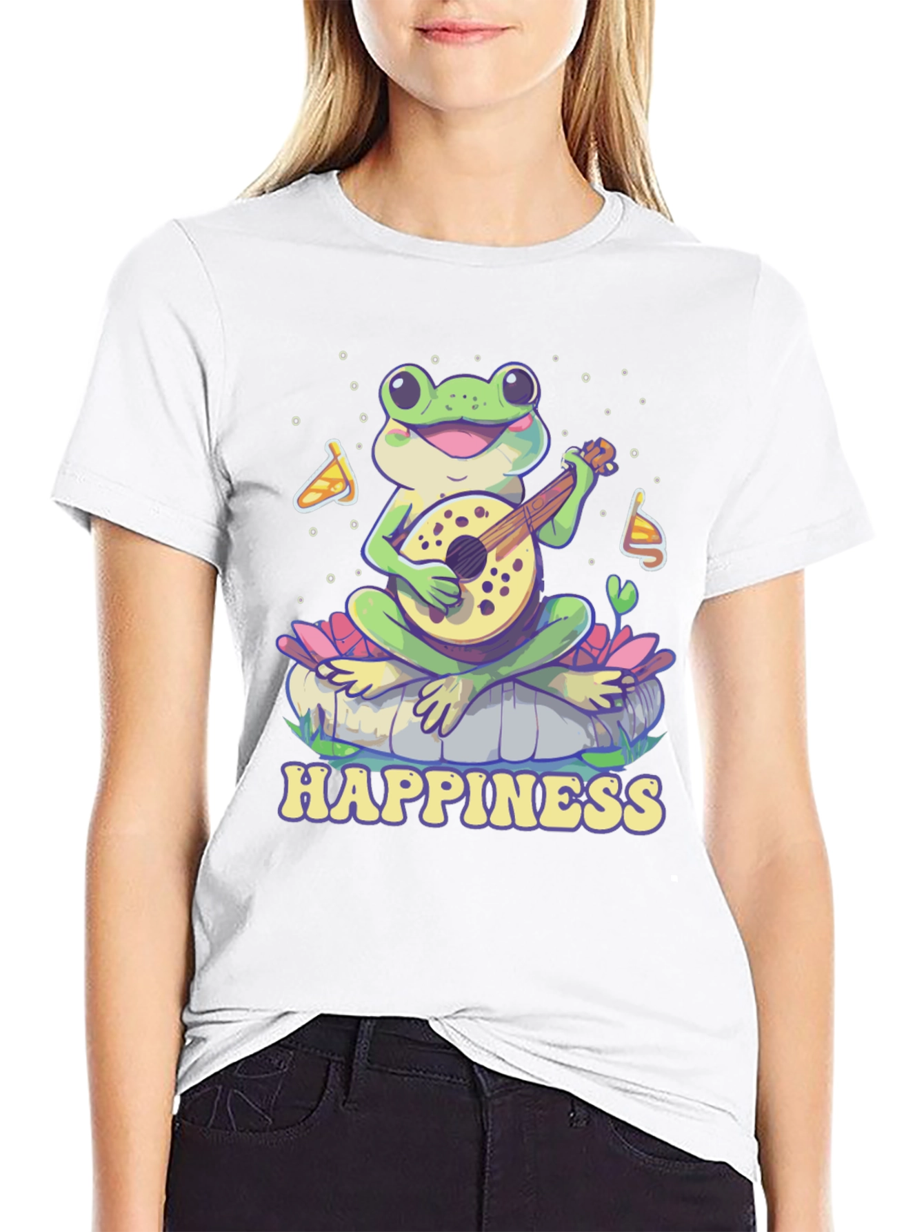 Happiness Frog T-Shirt - Musical Frog Graphic Tee
