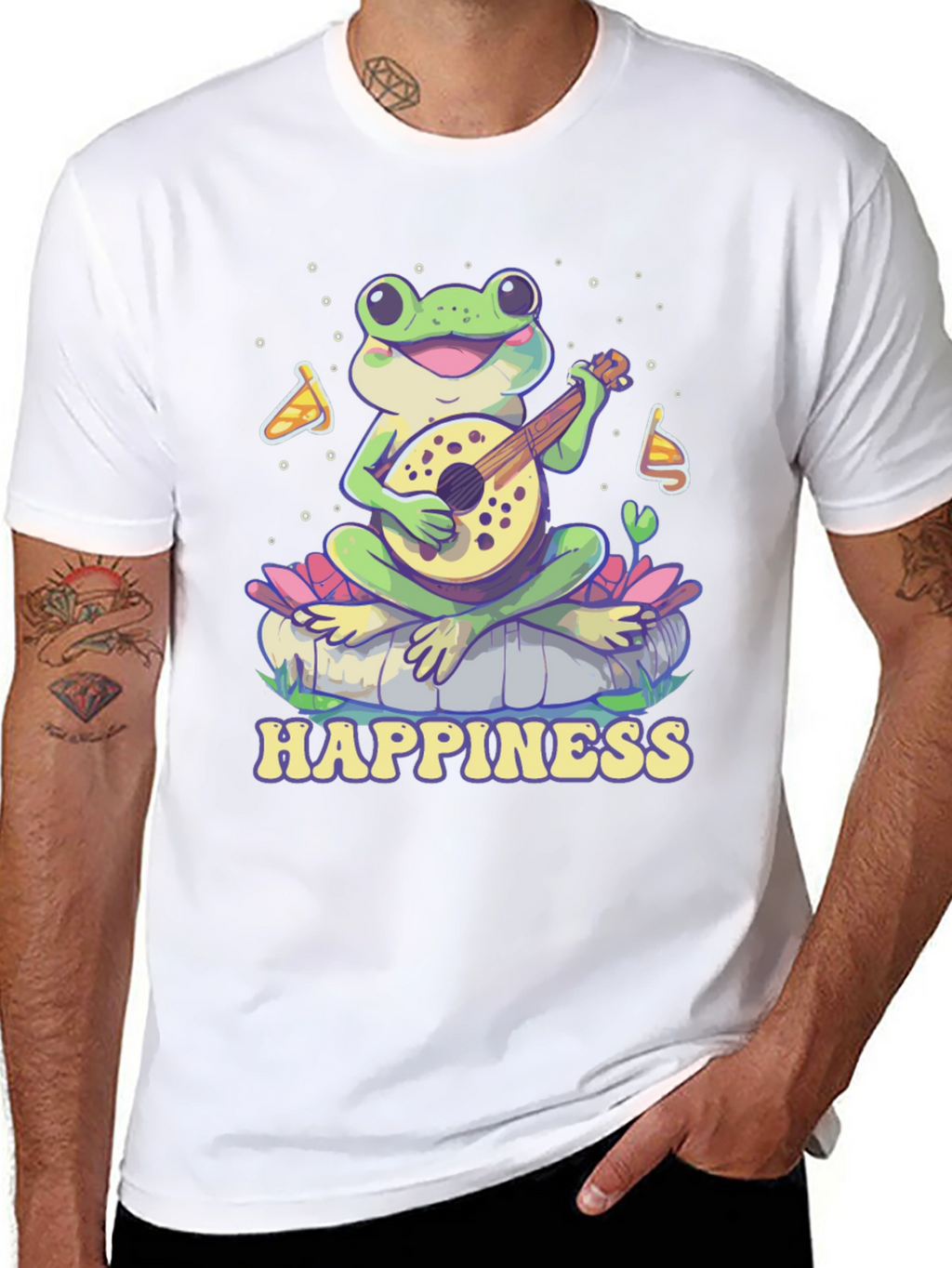 Happiness Frog T-Shirt - Musical Frog Graphic Tee