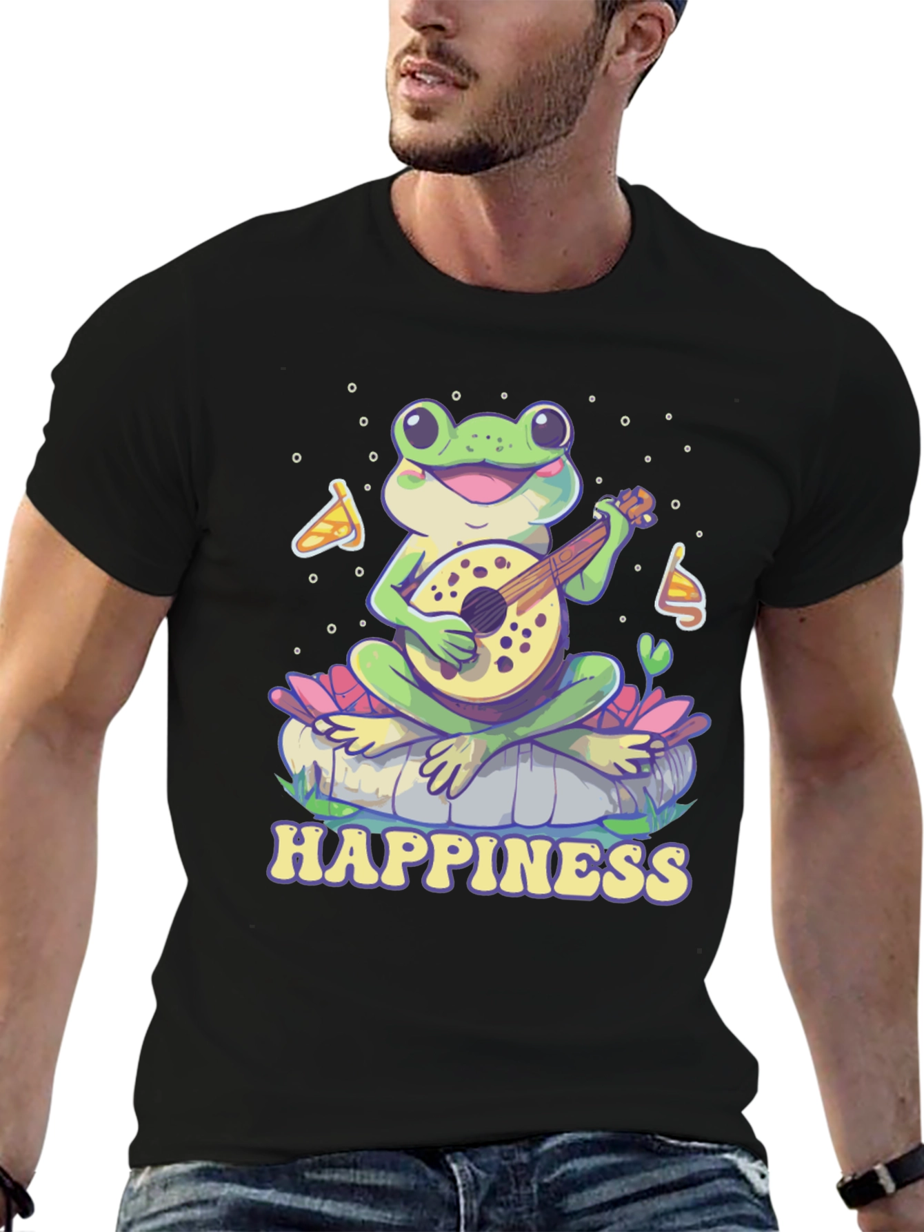 Happiness Frog T-Shirt - Musical Frog Graphic Tee