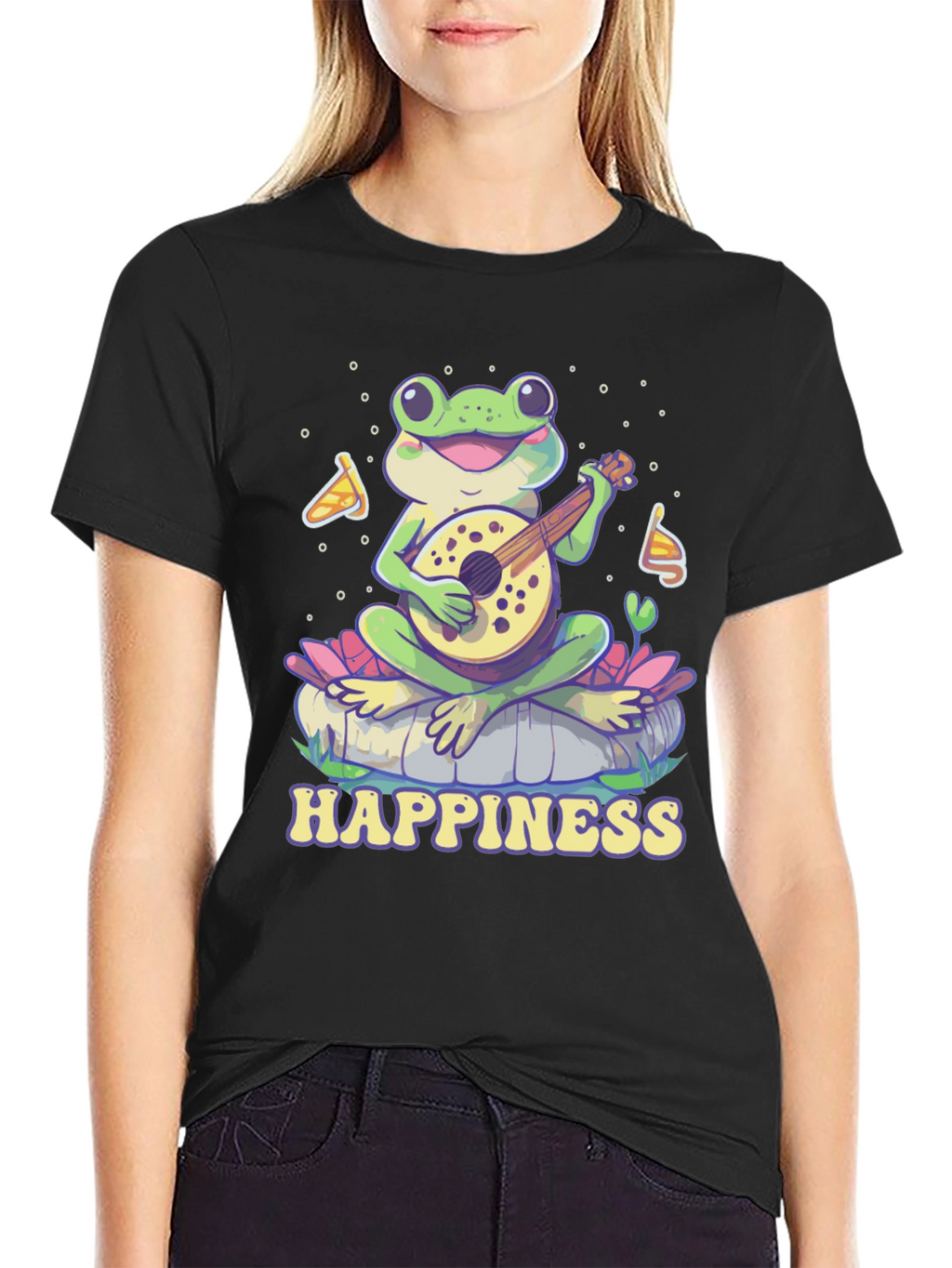 Happiness Frog T-Shirt - Musical Frog Graphic Tee