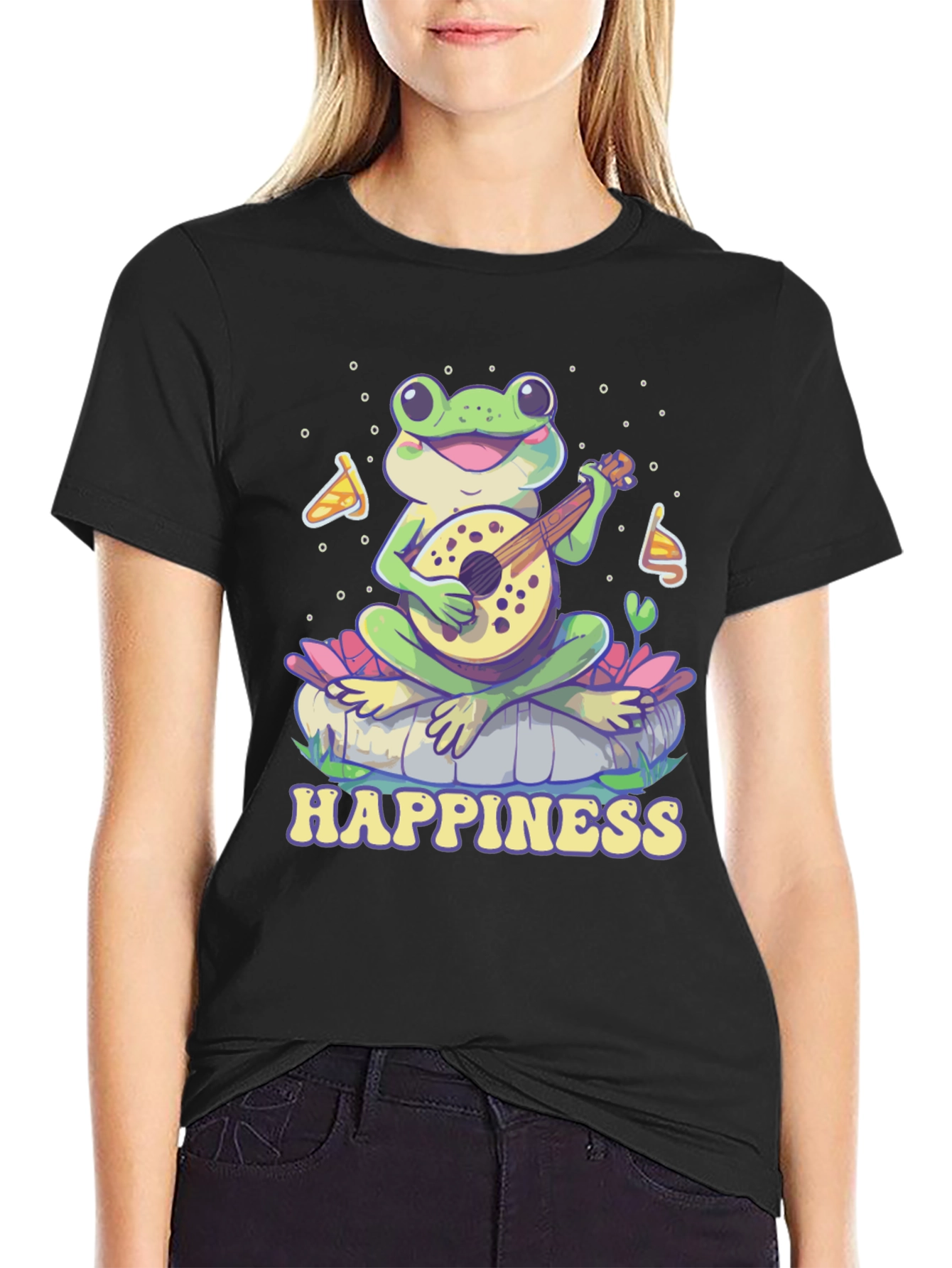 Happiness Frog T-Shirt - Musical Frog Graphic Tee