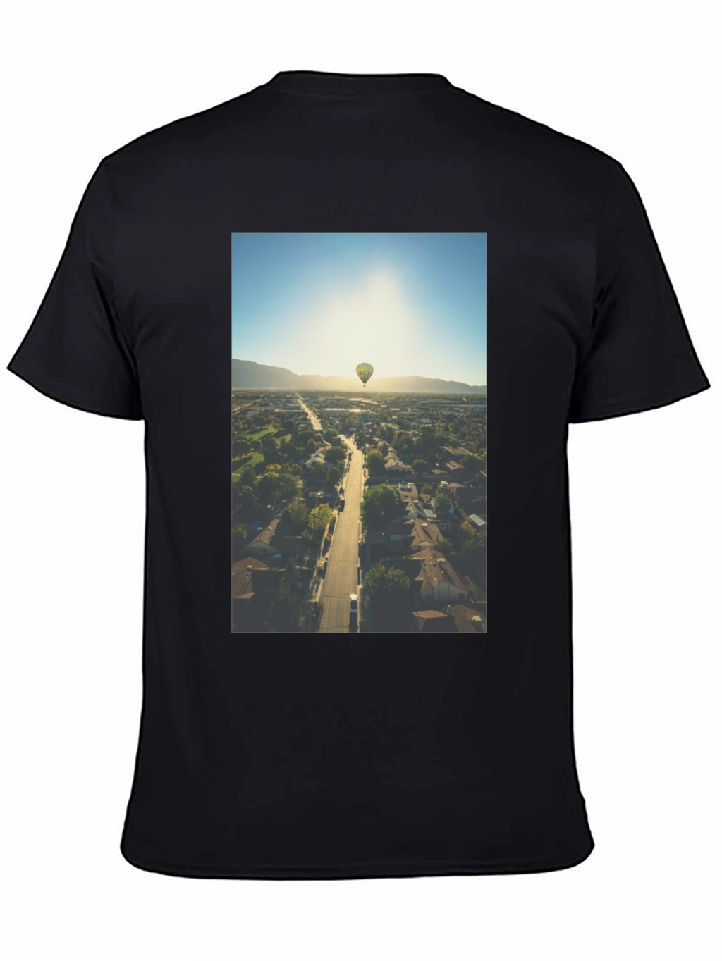 Hot Air Balloon Graphic Tee - Aerial View T-Shirt