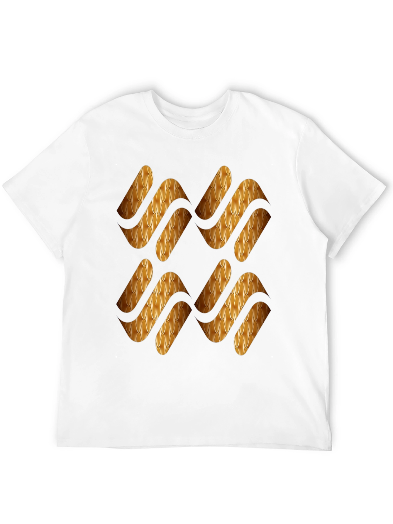 Stylish Black T-Shirt with Gold Pattern