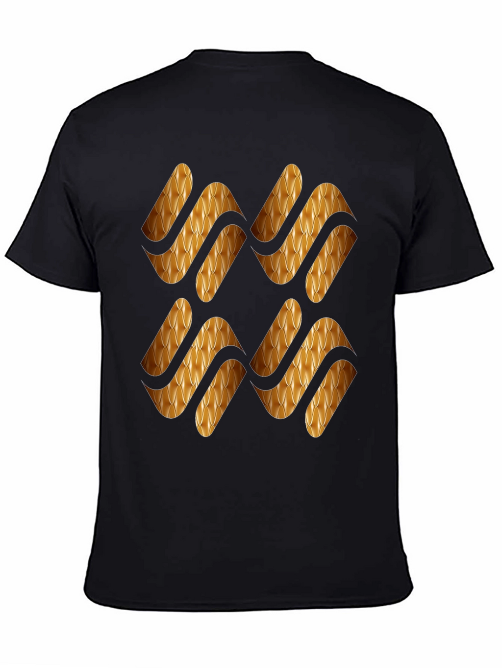 Stylish Black T-Shirt with Gold Pattern