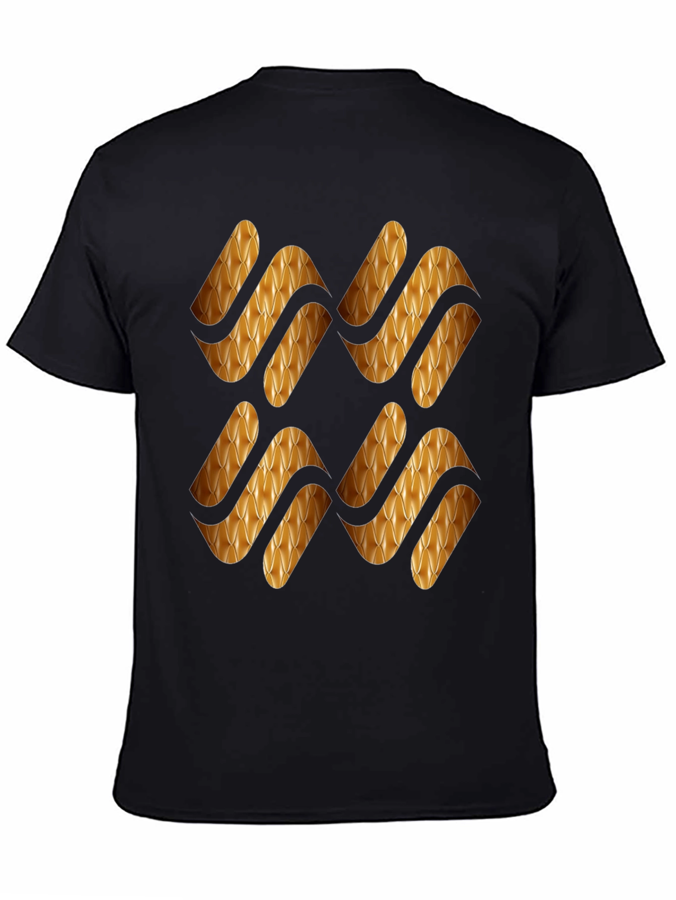 Stylish Black T-Shirt with Gold Pattern