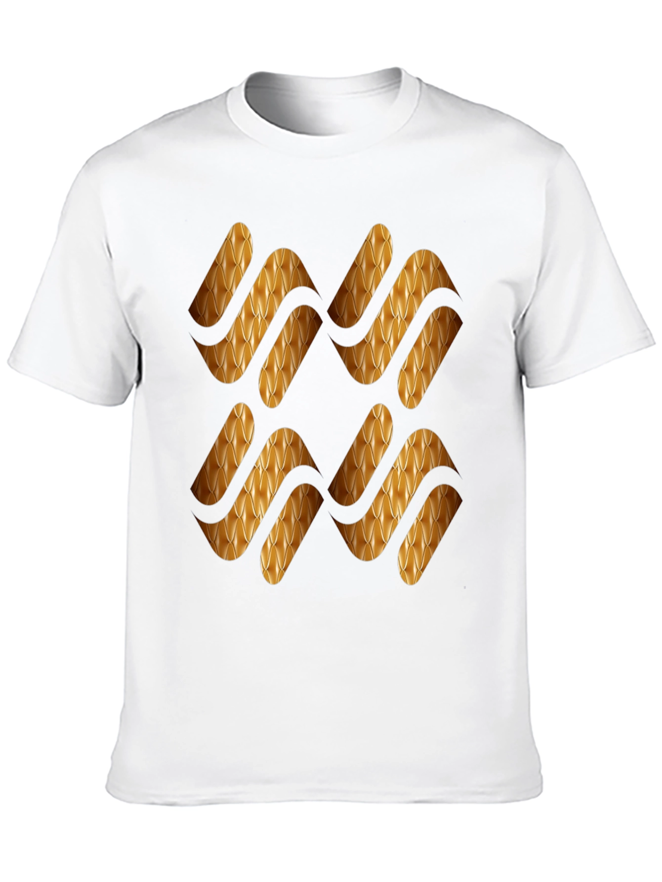 Stylish Black T-Shirt with Gold Pattern