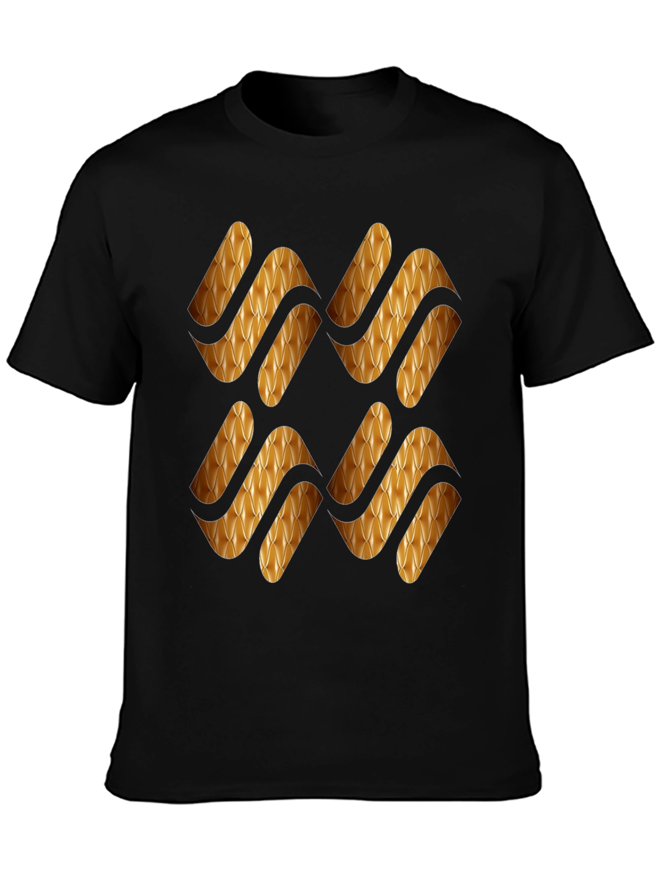 Stylish Black T-Shirt with Gold Pattern