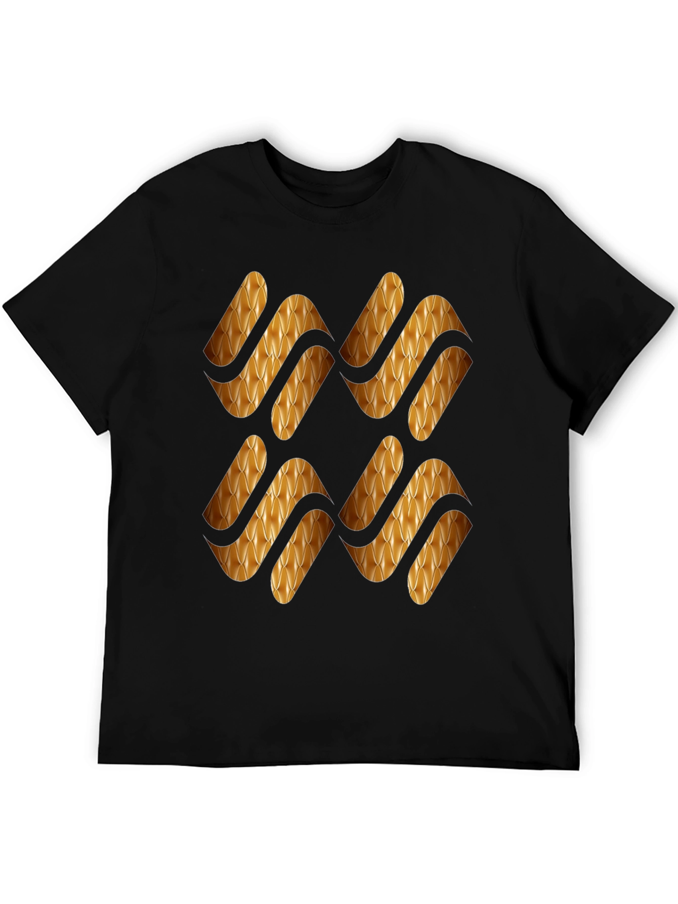 Stylish Black T-Shirt with Gold Pattern