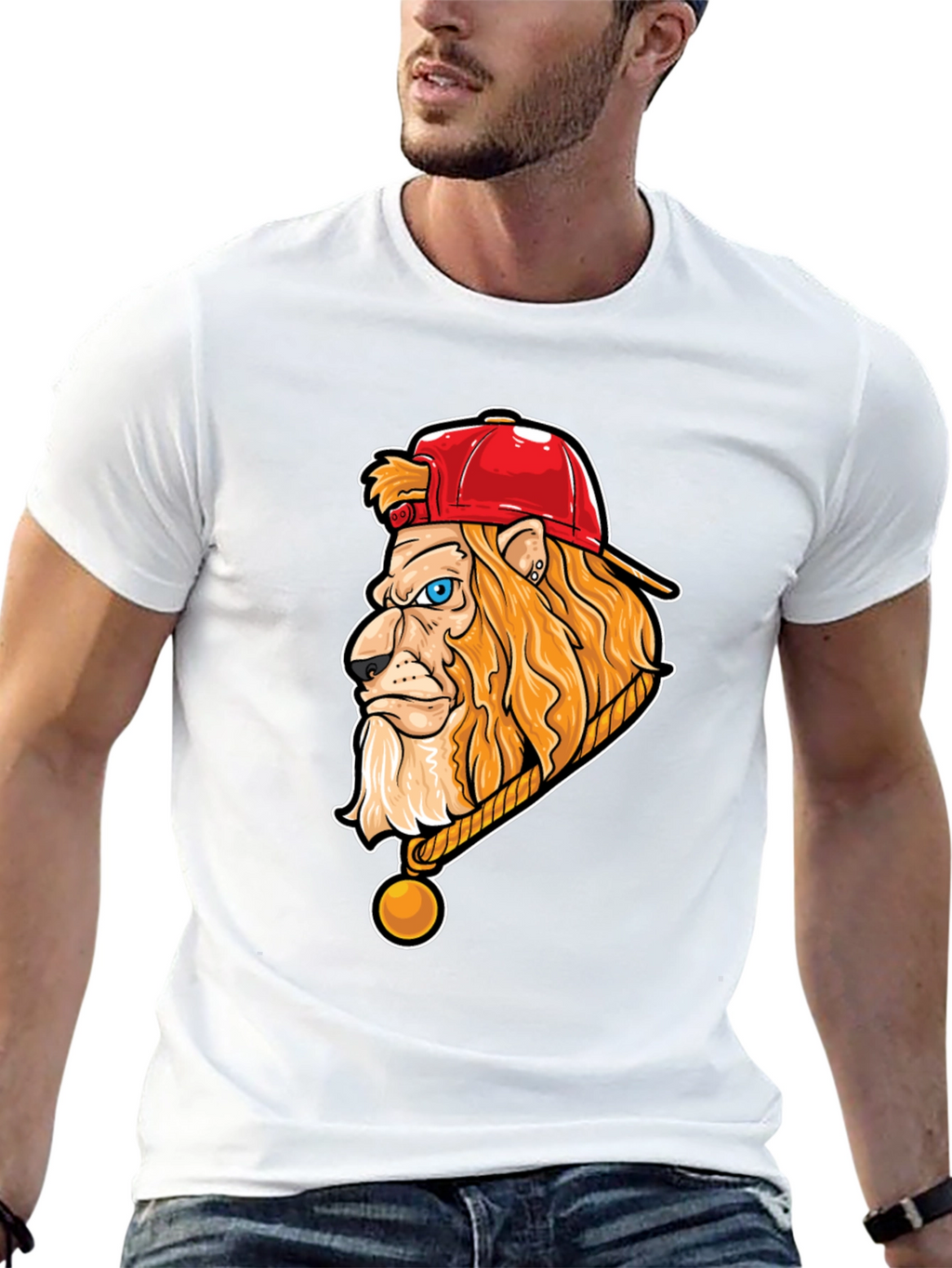 Lion Head Graphic Tee - Cool Streetwear Style