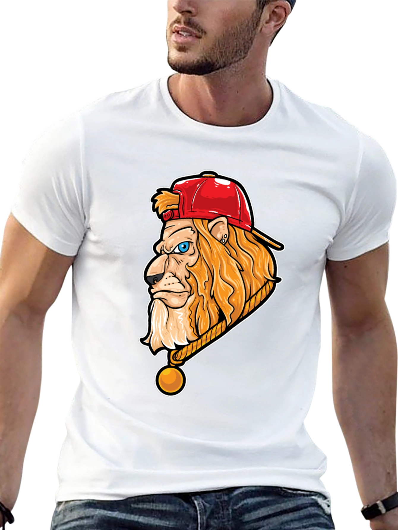 Lion Head Graphic Tee - Cool Streetwear Style