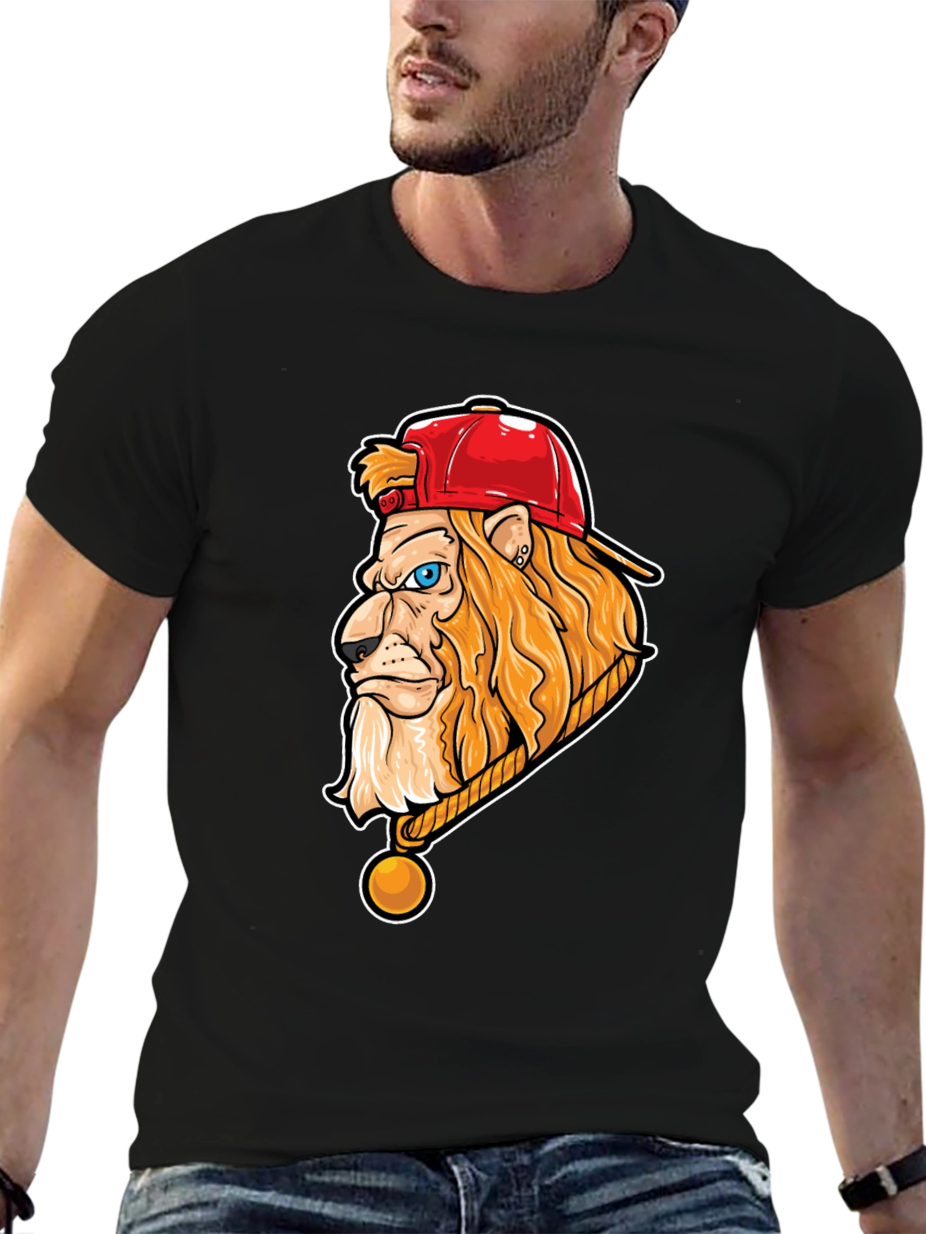 Lion Head Graphic Tee - Cool Streetwear Style