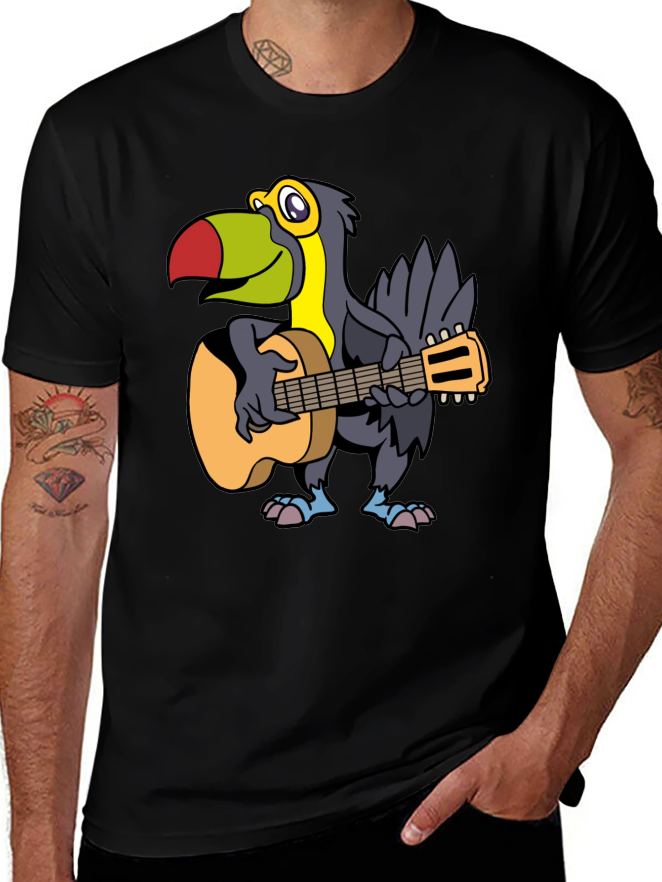 Toucan Guitarist Graphic Tee