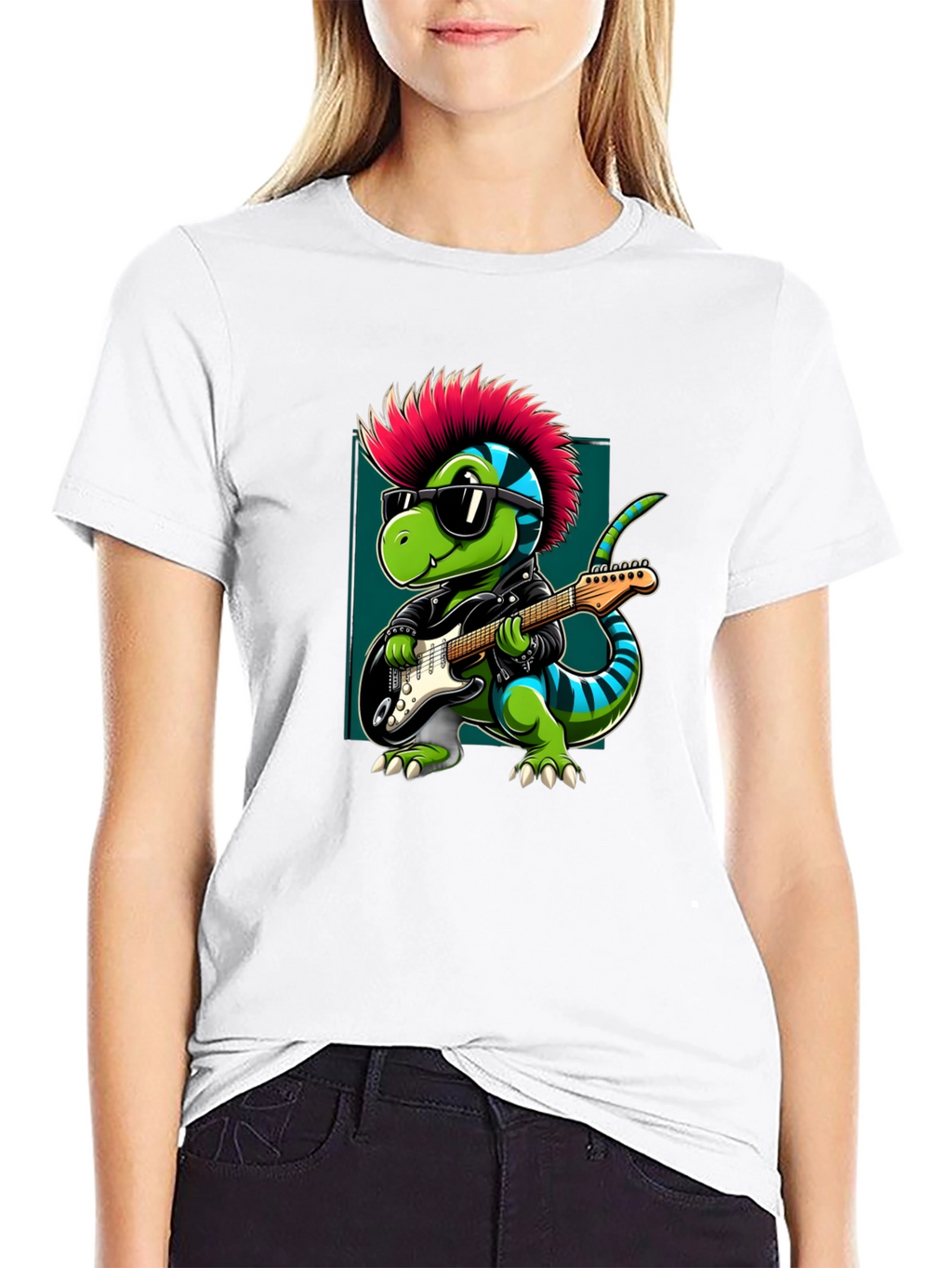 Punk Rock Dinosaur Guitarist T-Shirt