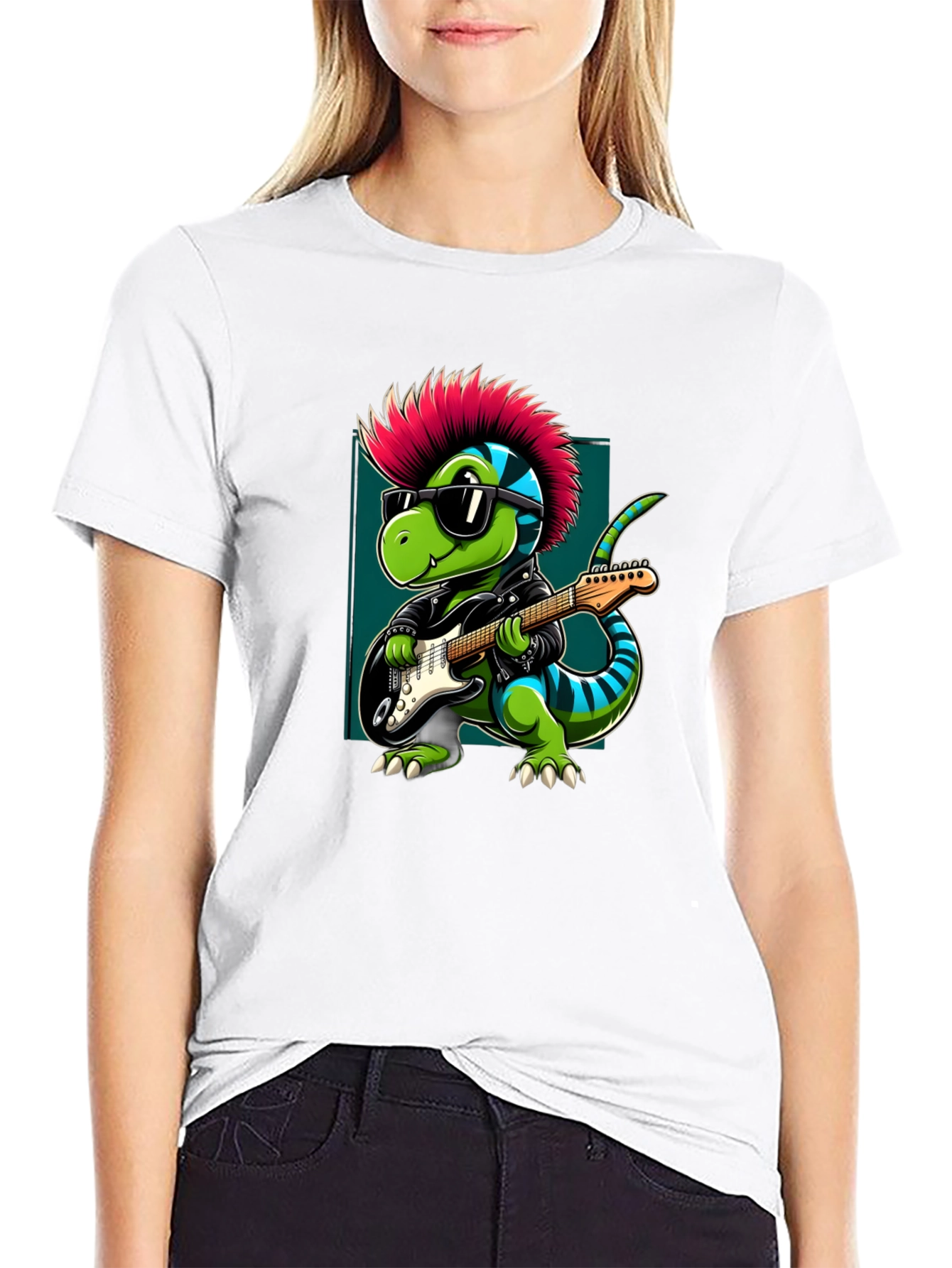 Punk Rock Dinosaur Guitarist T-Shirt