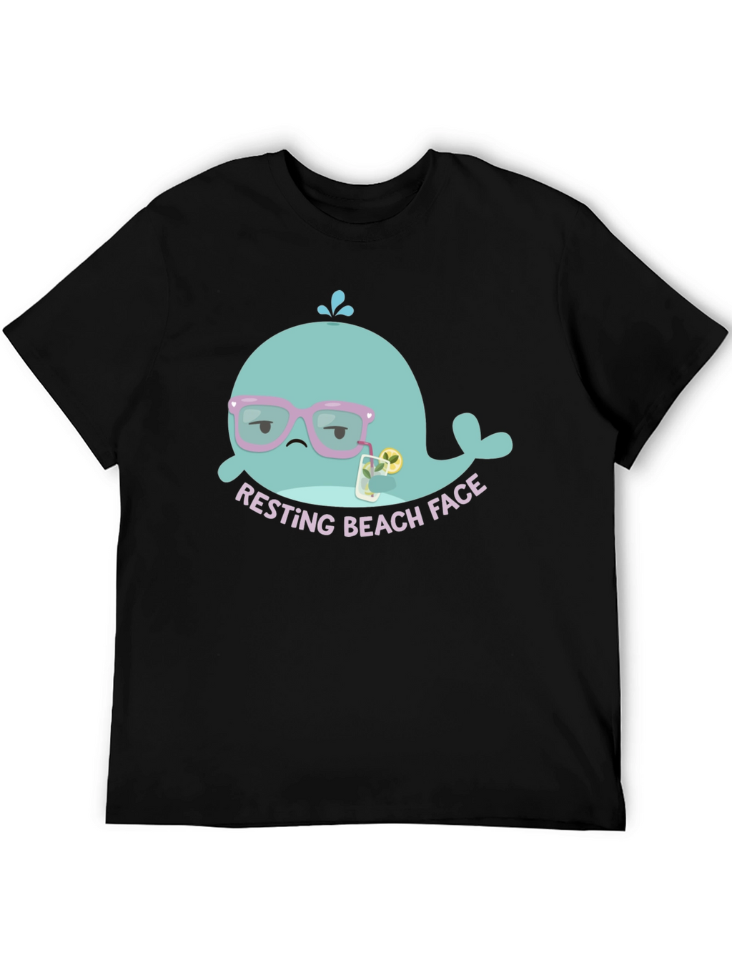 Resting Beach Face T-Shirt - Funny Cartoon Whale Tee
