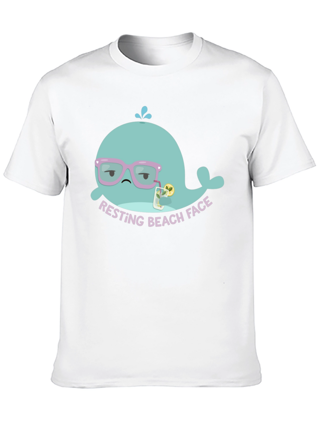 Resting Beach Face T-Shirt - Funny Cartoon Whale Tee