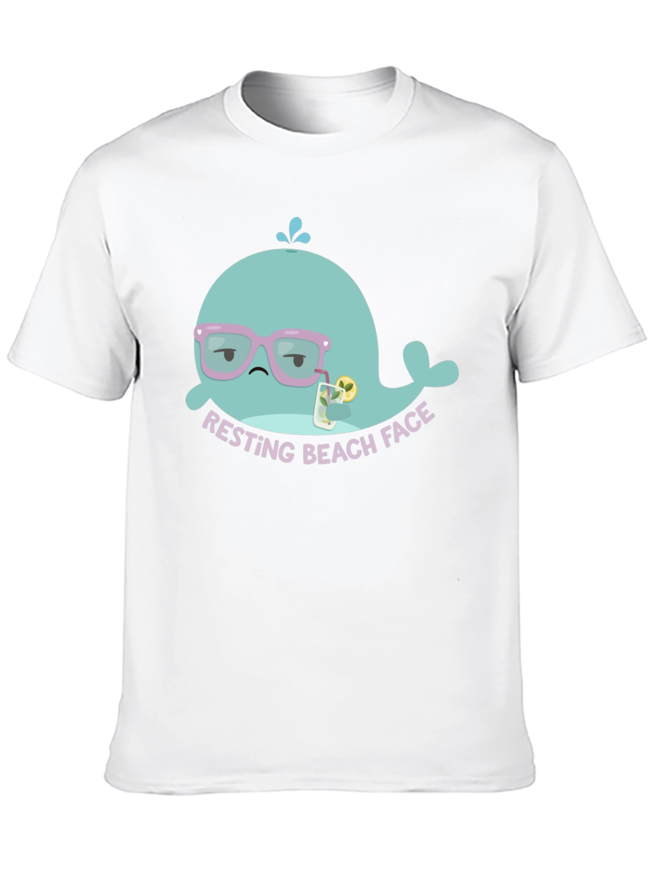 Resting Beach Face T-Shirt - Funny Cartoon Whale Tee