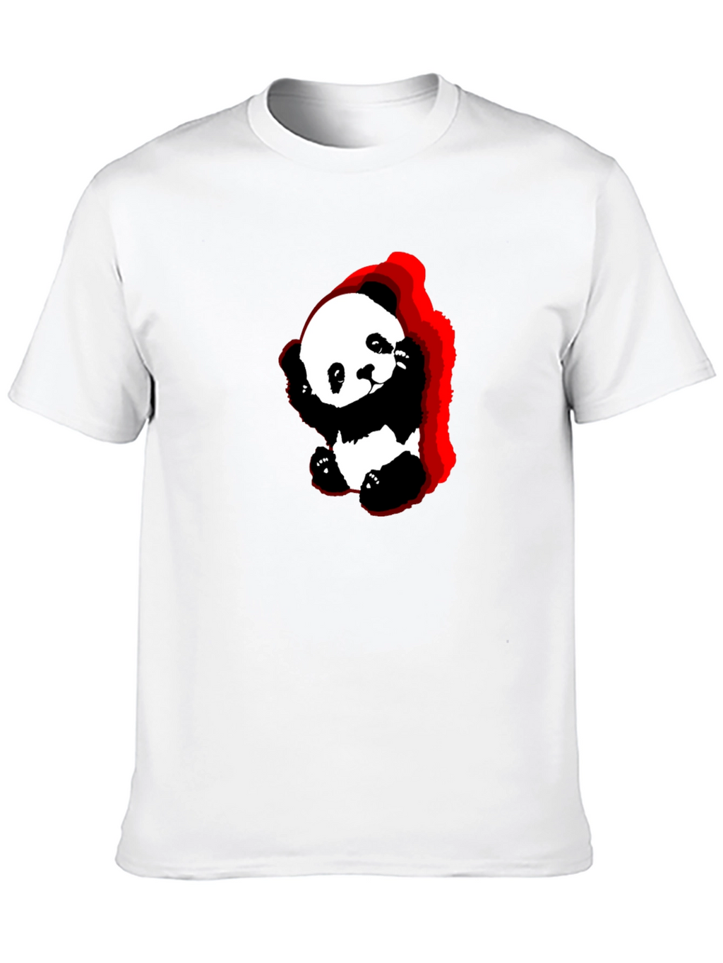 Cute Panda Graphic Black T-Shirt